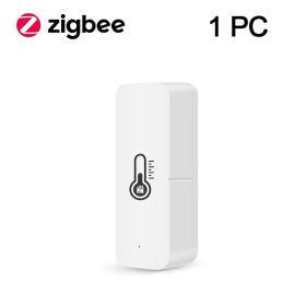 Tuya WiFi/Zigbee Smart Temperature Humidity Sensor Indoor Hygrometer APP Remote Monitor Via Smart Life Works With Alexa Google - TH02Z-1PC