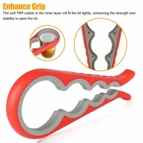 Jar Opener Rubber 4 In 1 Quick Lid Bottle Cap Grip Twister Remover Kitchen Tool - Jar Opener