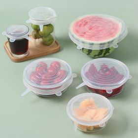 6Pcs Food Silicone Cover Fresh-keeping Dish Stretchy Lid Cap Reusable Wrap Organization Storage Tool Kitchen Accessories - 1 Set