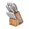 Pioneer Signature 14-Piece Stainless Steel Knife Block Set, Grayfloral - grayfloral