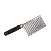 Stainless Steel Potato Chip Wavy Cutter Dough Vegetable Fruit Crinkle Wavy Knife Chopper Cutter French Fry Maker Kitchen Gadgets - Black