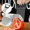 Food Slice Assistant - Stainless Steel Onion Holder Slicer Tomato Cutter NonSlip - default