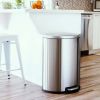 50L/13Gal Heavy Duty Hands-Free Stainless Steel Commercial/Kitchen Step Trash Can - Silver