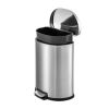 50L/13Gal Heavy Duty Hands-Free Stainless Steel Commercial/Kitchen Step Trash Can - Silver