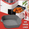 Air Fryer Silicone Pot Basket Liners Non-Stick Safe Oven Baking Tray Accessories - Gray