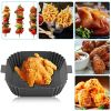 Air Fryer Silicone Pot Basket Liners Non-Stick Safe Oven Baking Tray Accessories - Gray