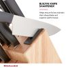 Classic Japanese Steel 12-Piece Knife Block Set with Built-in Knife Sharpener, White - white