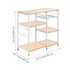 3-Tier Industrial Kitchen Baker's Rack Utility Microwave Oven Stand Storage Cart Workstation Shelf, Vintage - White Oak