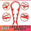 Jar Opener Rubber 4 In 1 Quick Lid Bottle Cap Grip Twister Remover Kitchen Tool - Jar Opener