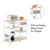 3-Tier Industrial Kitchen Baker's Rack Utility Microwave Oven Stand Storage Cart Workstation Shelf, Vintage - White Oak